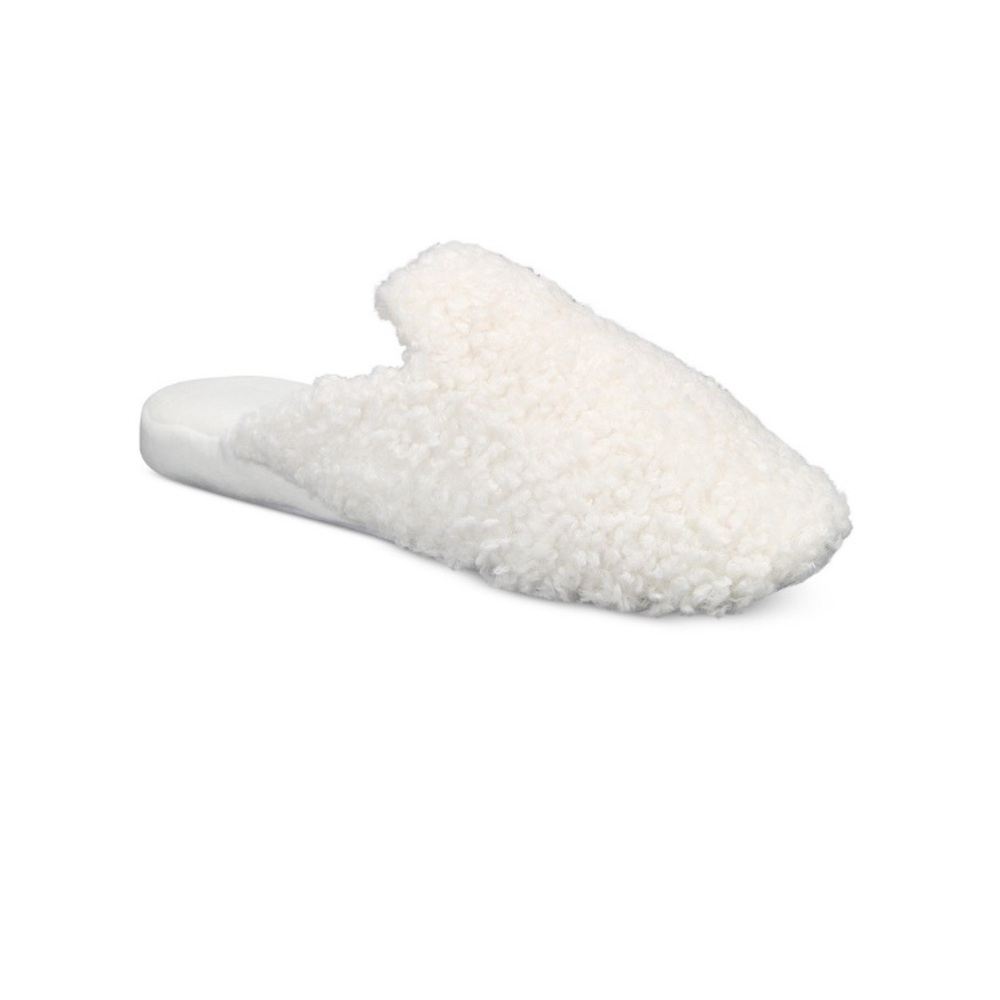 Charter Club Women's Faux-Sherpa White Slippers